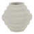 Antique White Ceramic Ribbed Vase