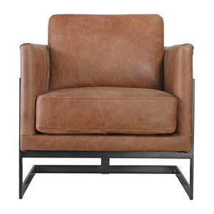 Bixley Accent Chair - Brown Leather