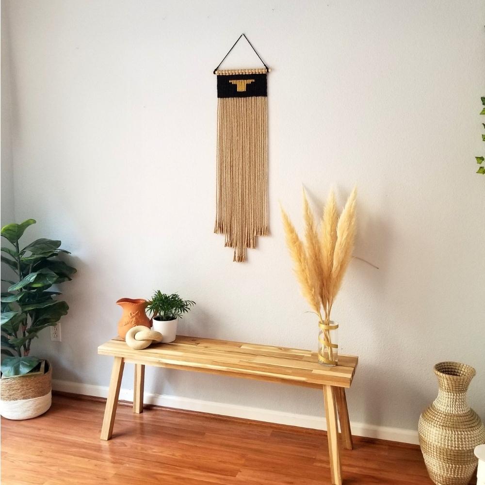 Tall Rustic Woven Jute Rope Wall Hanging