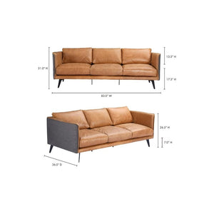 Miranda Leather Sofa - Cognac