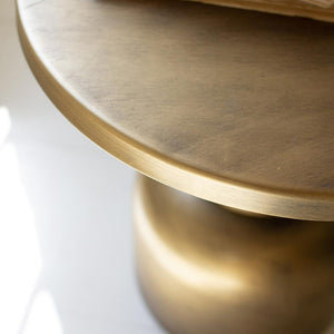 Antique Brass Metal Accent Table