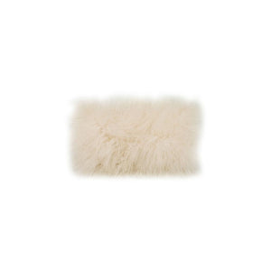 Rectangular Lamb Fur Pillow - Cream