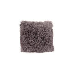 Large Lamb Fur Pillow - Grey