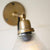 Antique Brass Wall Lamp with Glass Fluted Shade