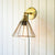 Antique Brass Wall Lamp with Caged Glass Shade