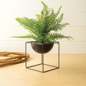 Artificial Fern on a Square Iron Base