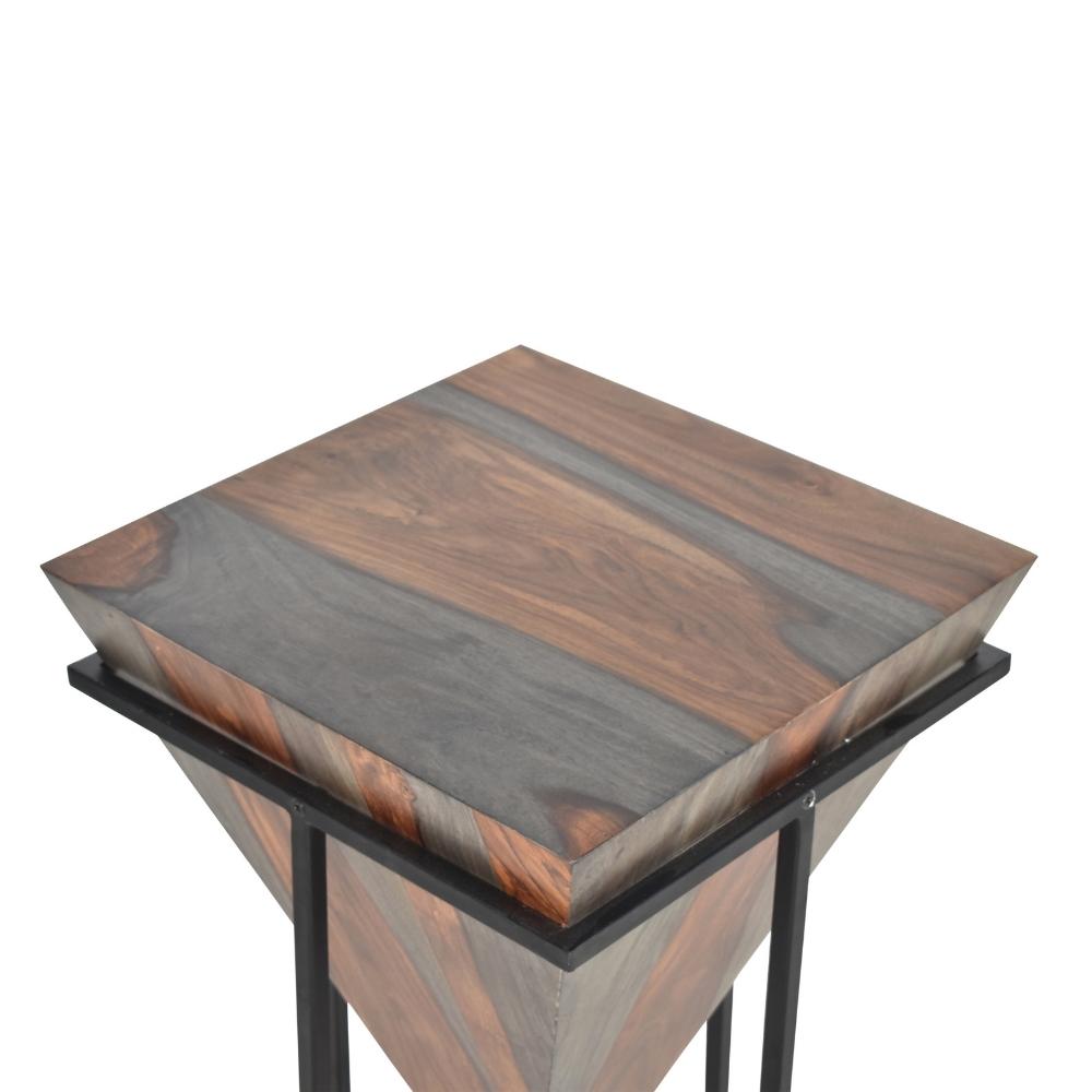 Axel Sheesham Wood Accent Table - Sierra & Black