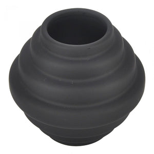 Black Ceramic Ribbed Vase