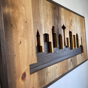Distressed Wood Sign Skyline Collection