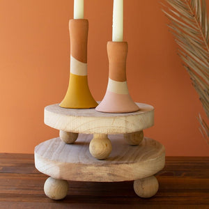 Round Wooden Risers with Ball Feet (Set of 2)