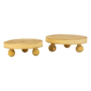 Round Wooden Risers with Ball Feet (Set of 2)