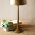 Tall Antique Brass Table Lamp with Brass Shade