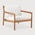 Teak Wood Jackie Outdoor Lounge Chair - Off White