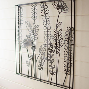 Wire Flowers and Ferns Wall Art