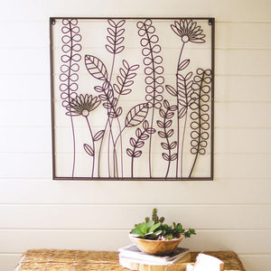 Wire Flowers and Ferns Wall Art