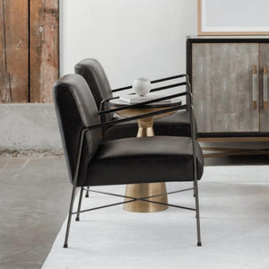 Lux Leather Arm Chair - Black