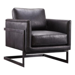 Bixley Accent Chair - Black Leather