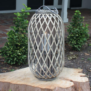 Grey Glass Willow Lanterns