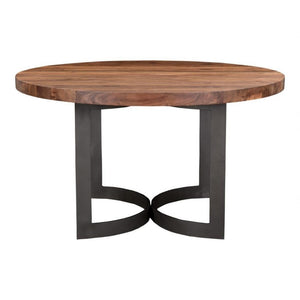 Rustic Slab Round Dining Table - Smoked