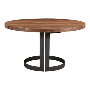 Rustic Slab Round Dining Table - Smoked