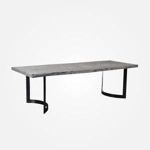 Rustic Slab Live Edge Dining Table - Weathered Grey